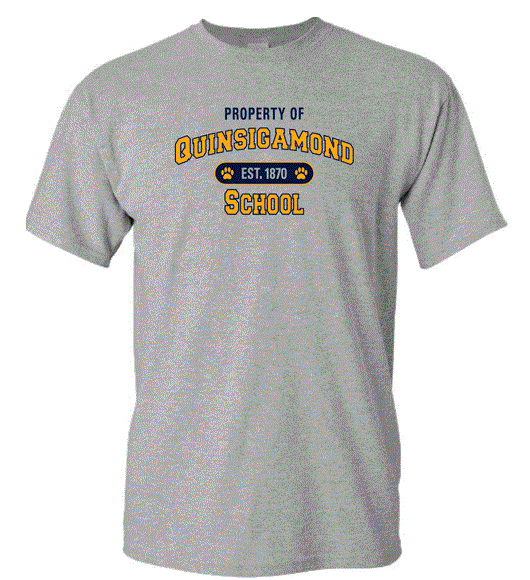 Quinsigamond School T Shirt - SPORTS GRAY
